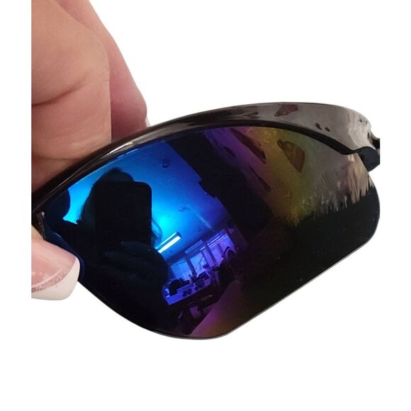 Nemesis Polished Black Gray Lens Sport Wrap Mens Biker Safety Sunglasses - Picture 13 of 16